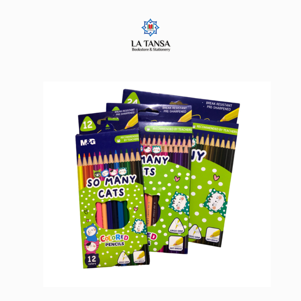 

M&G Pensil Warna Segitiga Motif Kucing Lucu Banyak Warna So Many Cat Edition