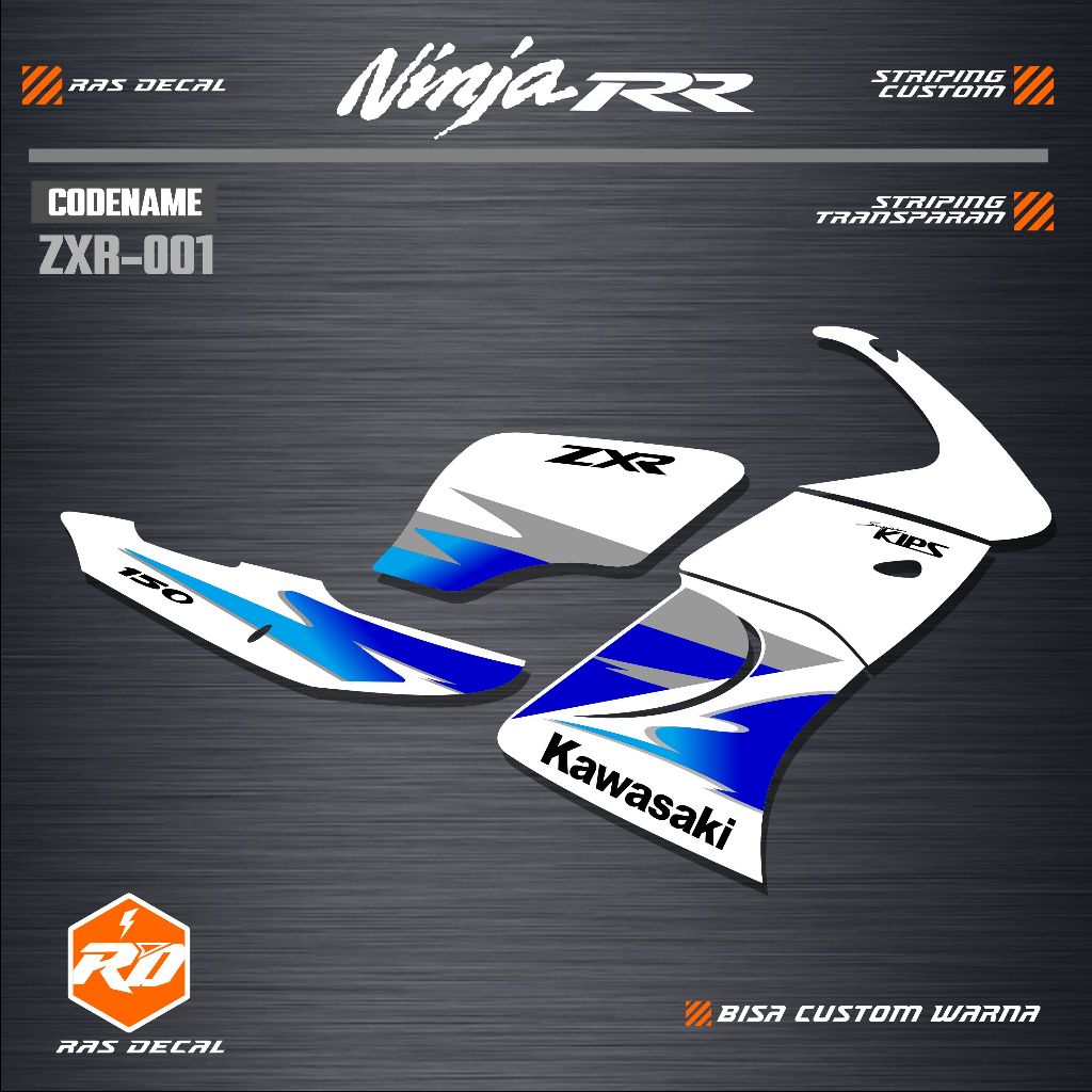 Stiker Striping Custom Ninja RR Old / ZXR TRANSPARAN - Stiker Transparan Custom Ninja ZXR 150 / STRI