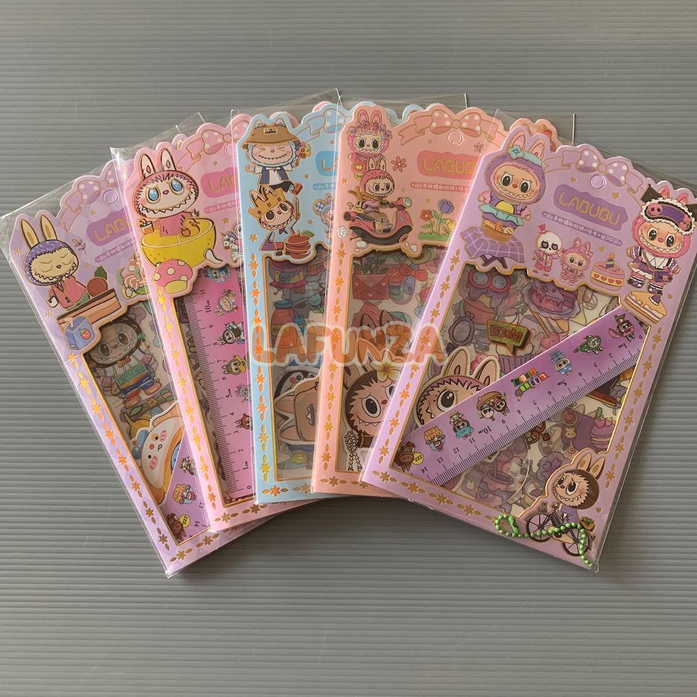 

LAFUNZA Set Sticker + Penggaris Labubu