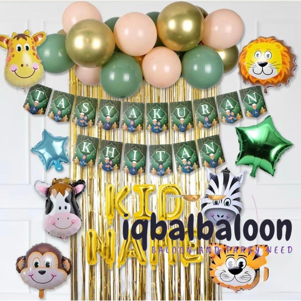 KHITANAN/AQIQAH KARAKTER SET DEKORASI/PAKET TASYAKURAN KHITAN/BALON FOIL AQIQAH