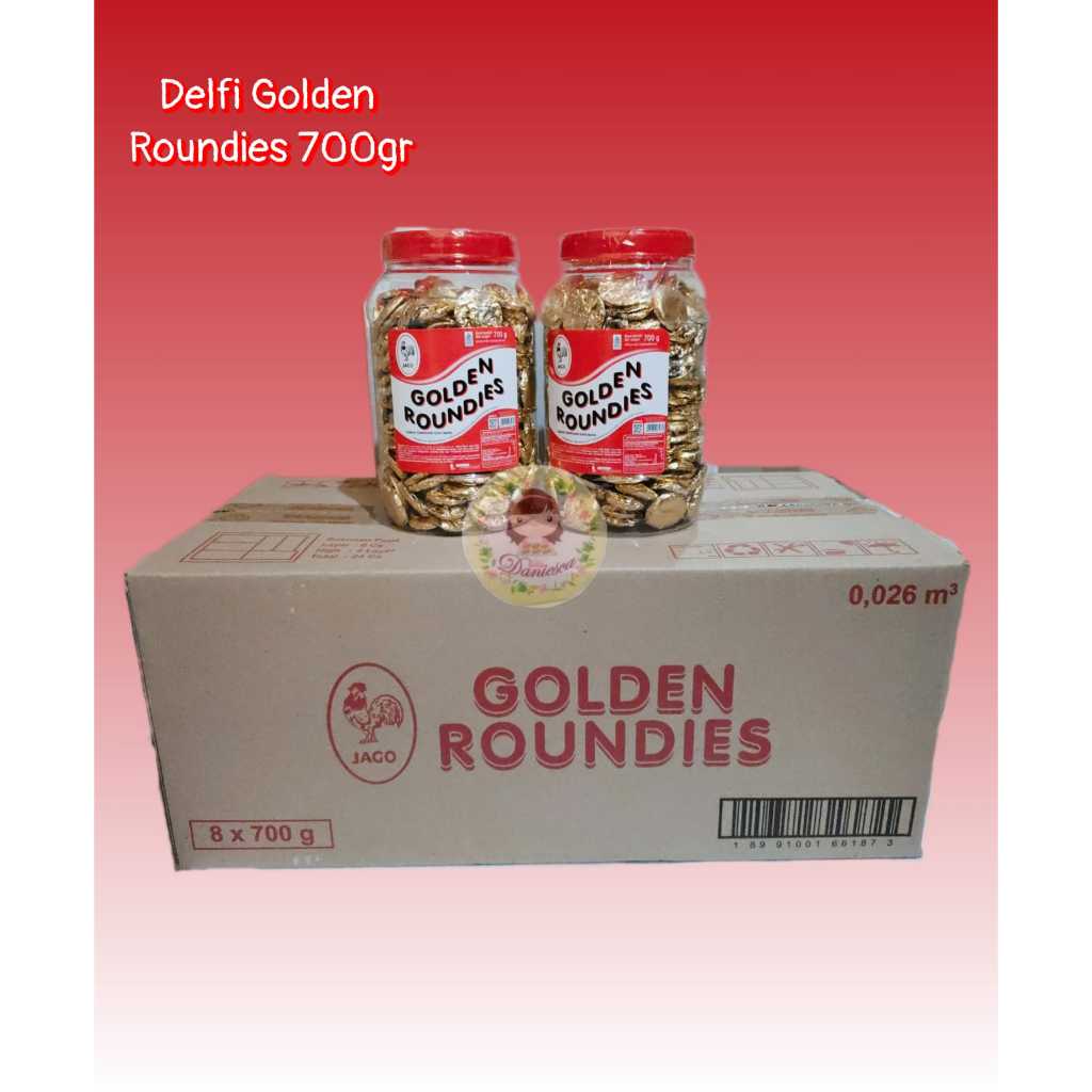 

.kartonan Delfi golden Roundies isi 8 toples @700gr delfi koin ( ds bgr )