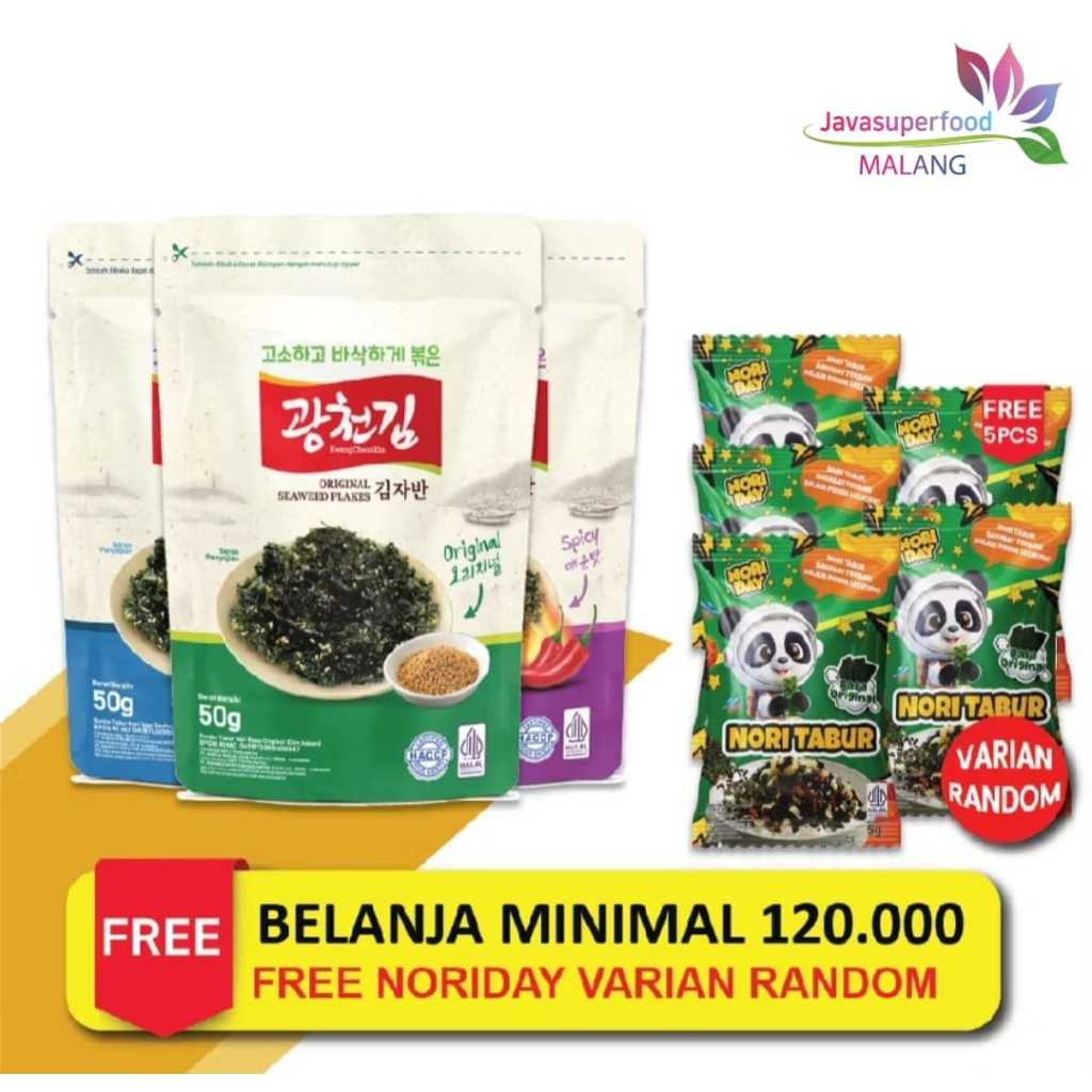 

Gim Jaban Kwangcheon 50gr / Nori Tabur / Rumput Laut Panggang / Crispy Seaweed Snack