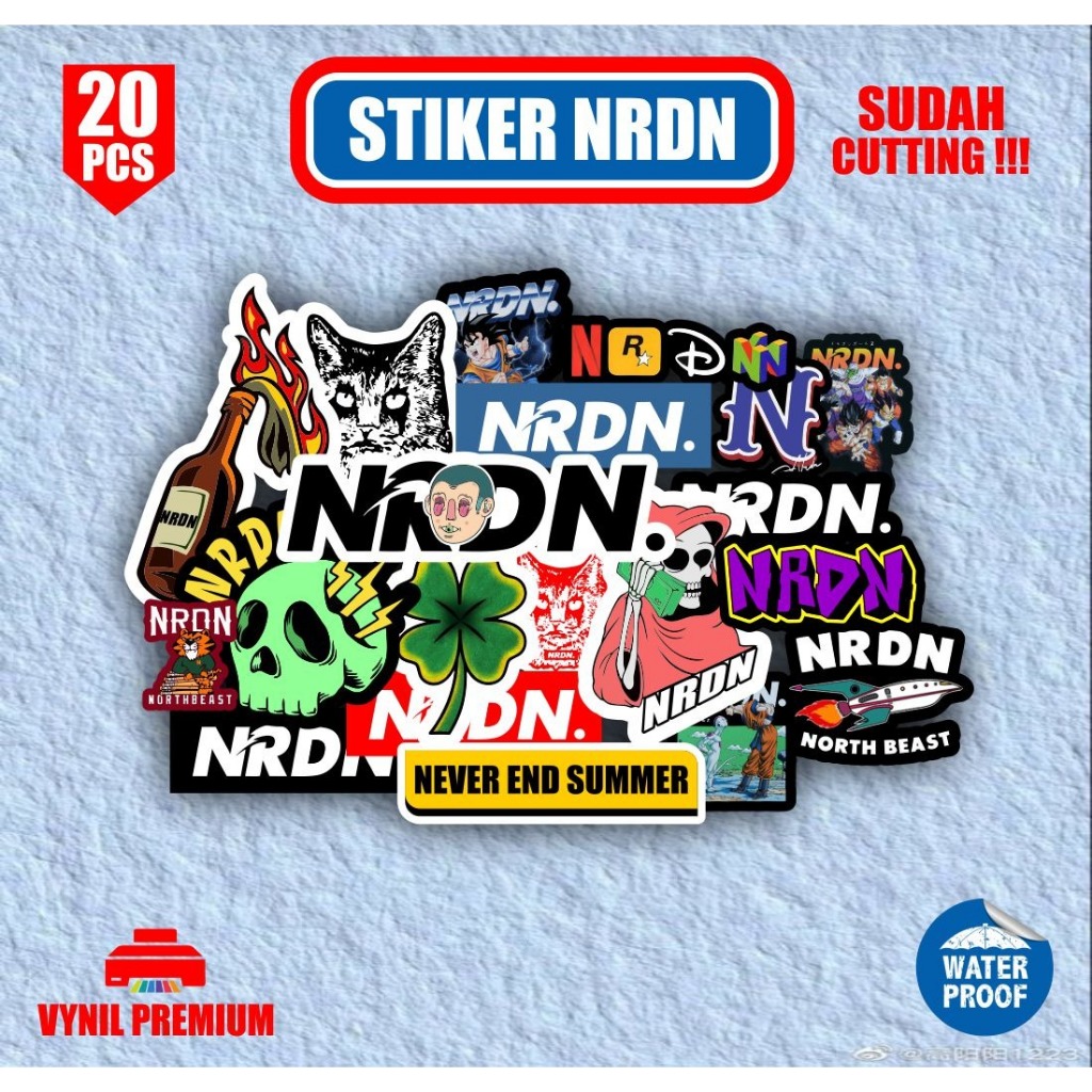 

stiker pack isi 20pcs stiker NRDN tinggal tempel untuk dekorasi helm koper laptop hp dll waterproof