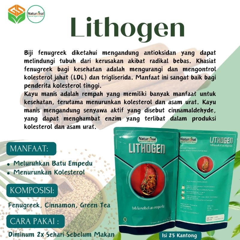 

BATU EMPEDU Peluruh Kolesterol TEH Lithogen