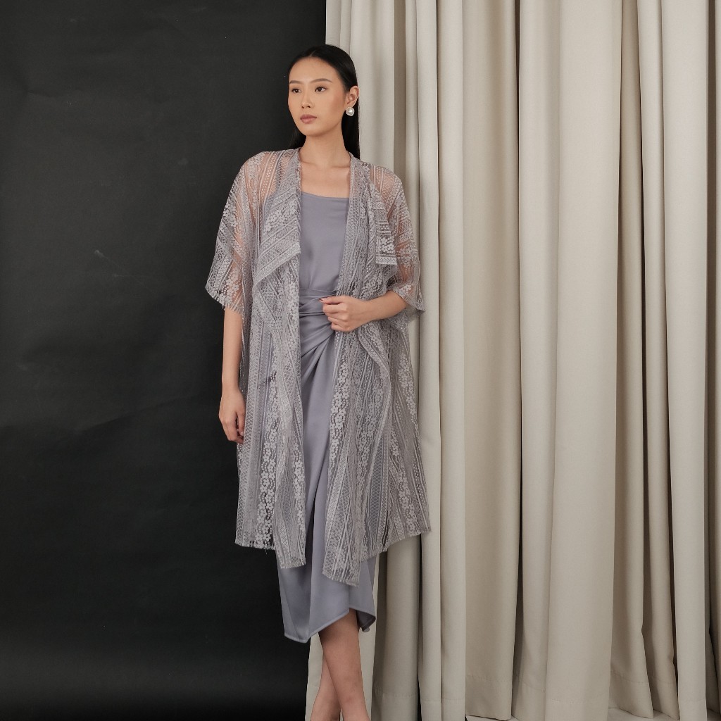 POTTIE - Aruna Set / Dress Brukat 3in1 / Dress Kondangan / Outer Brukat