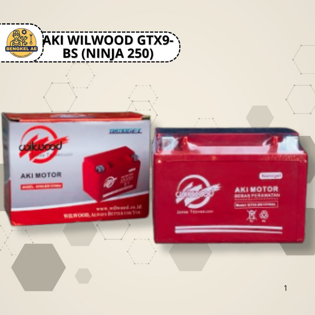 Aki Kering Wilwood GTX9-BS (NINJA 250) || Accu Kering Aki Kering GTX9-BS 12 Volt Merk Wilwood