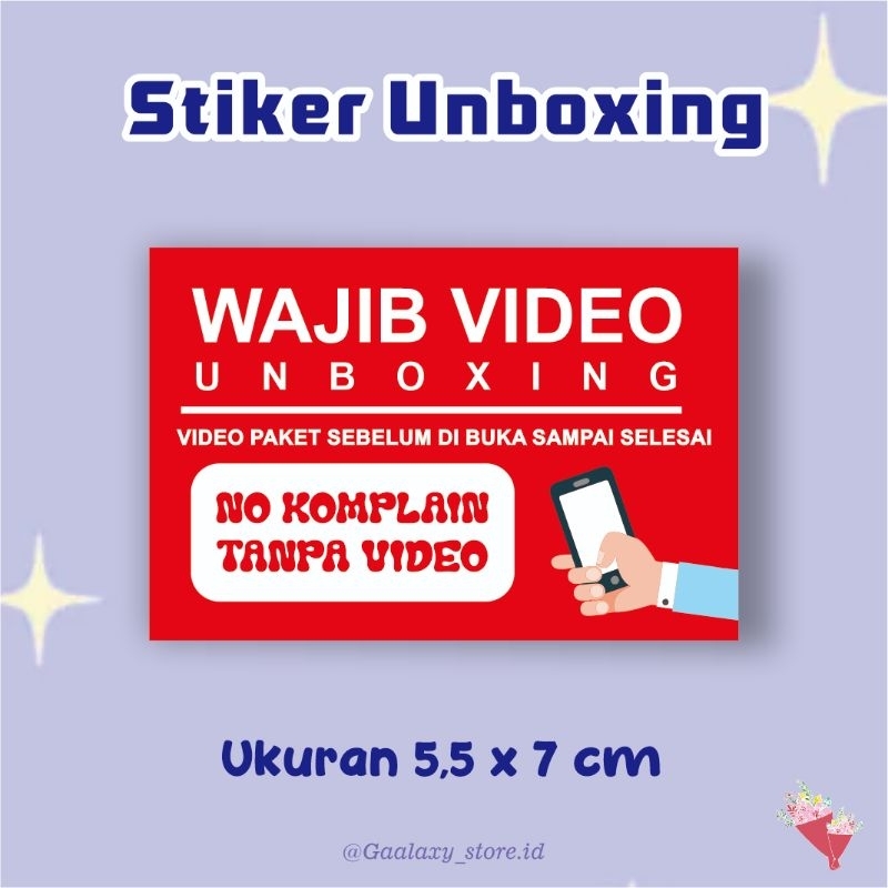 

stiker unboxing / video unboxing/ warning video stiker