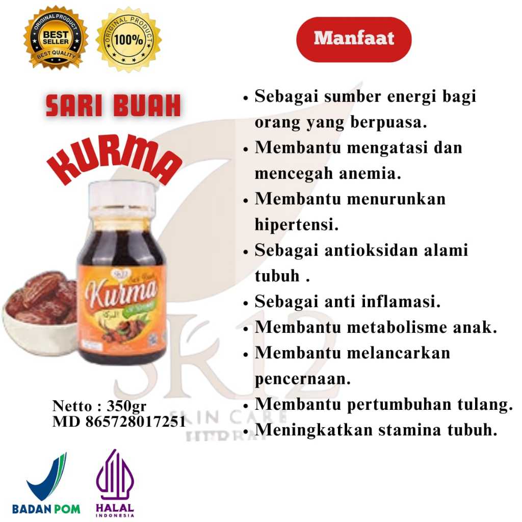 

Sari Buah Kurma SR12 Sari Kurma Asli Kualitas Premium Meningkatkan Stamina Tubuh Tanpa Gula