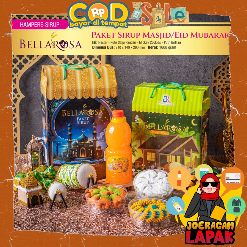 ⭐️JOERAGANLAPAK⭐️BELLAROSA HAMPERS PAKET SIRUP LEBARAN EDISI MASJID EID MUBARAK BELLATIME, BELLATOS 