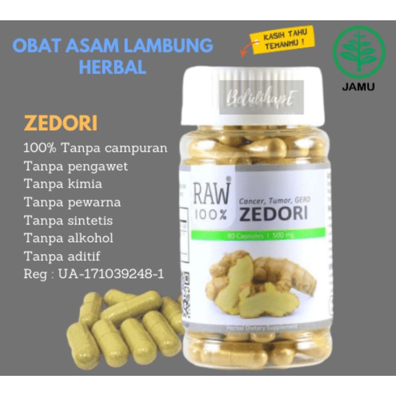 Raw 100% zedori atasi asam lambung, gerd, kista ekstrak kunyit