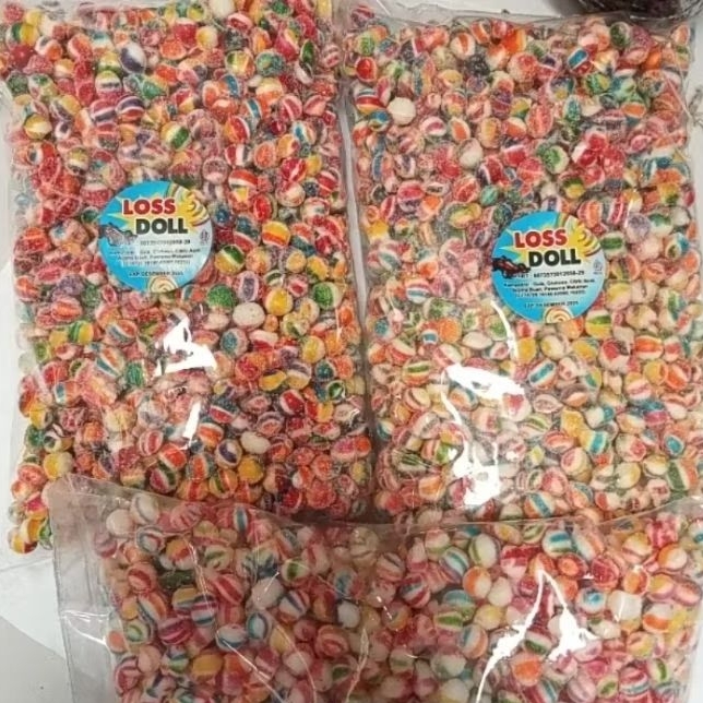 

permen viral marbel rainbow candy 1 kg - marbel candy
