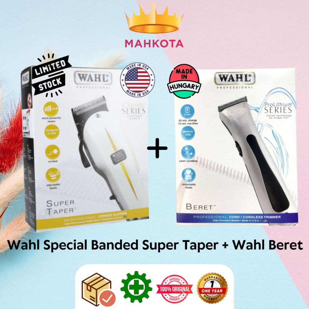 ☘️Mahkotacosmetik☘️Wahl Special Banded Super Taper Corded + Wahl Beret