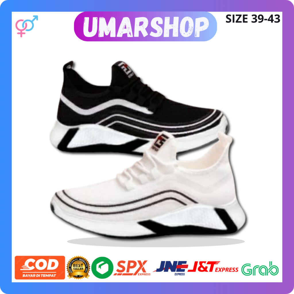 Sepatu Sneakers Sneker Casual Santai Olahraga Sport Joging Jogging Lari Sekolah Murah Original Keren
