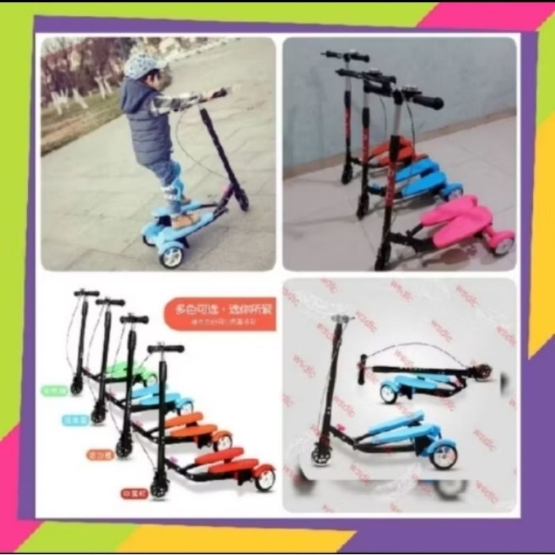 Scooter Anak Multifungsi skuter dual pedal anak skuter olahraga anak