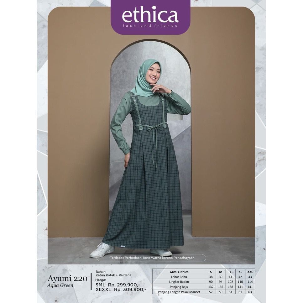 Ethica Dress Baju Muslim Gamis Ayumi 220 Aqua Green