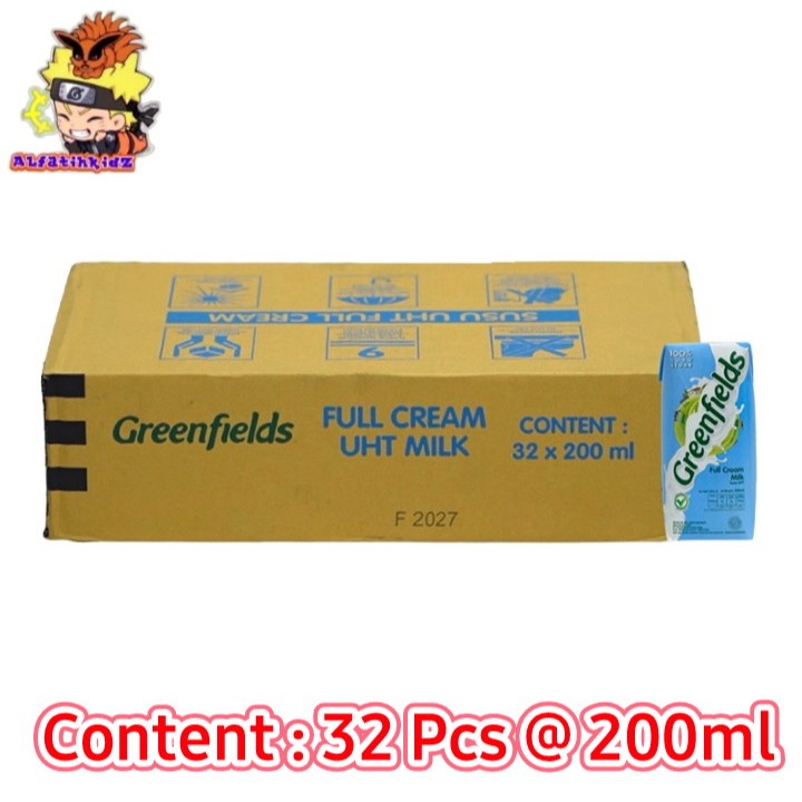 

Greenfields UHT Fullcream isi 32 Pcs @ 200ml | Karton