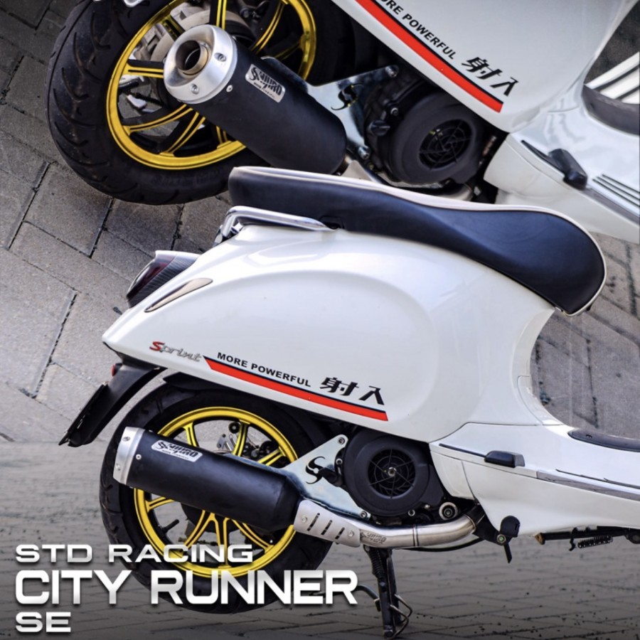 SHIJIRO City runner Standar racing Exhaust Knalpot 3v iget abs Vespa LX S Sprint Primavera
