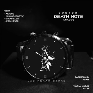 Jam Tangan Pria DEATH NOTE Analog Special Edition Strap Kulit Hitam Bonus Box / Jam Tangan Death Not