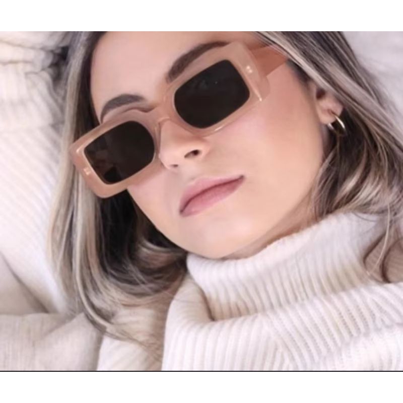 E ( E86 ) KACAMATA HITAM UV400 / KACAMATA  PERSEGI PANJANG GAYA RETRO