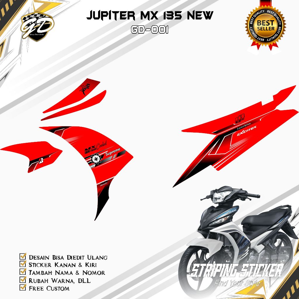 STRIPING JUPITER MX 135 - Stiker Striping Jupiter MX new 135