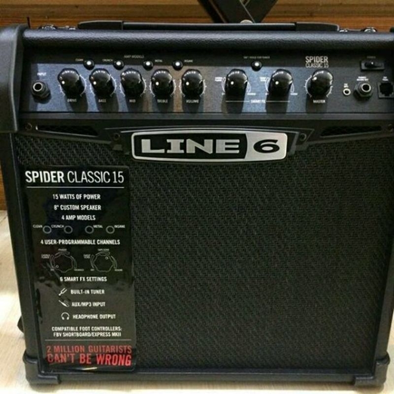 Spider Classic 15 Guitar Amplifier Line 6 max 75 watt input.