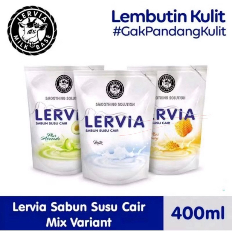 lervia Sabun Susu cair kemasan Pouch 400ml