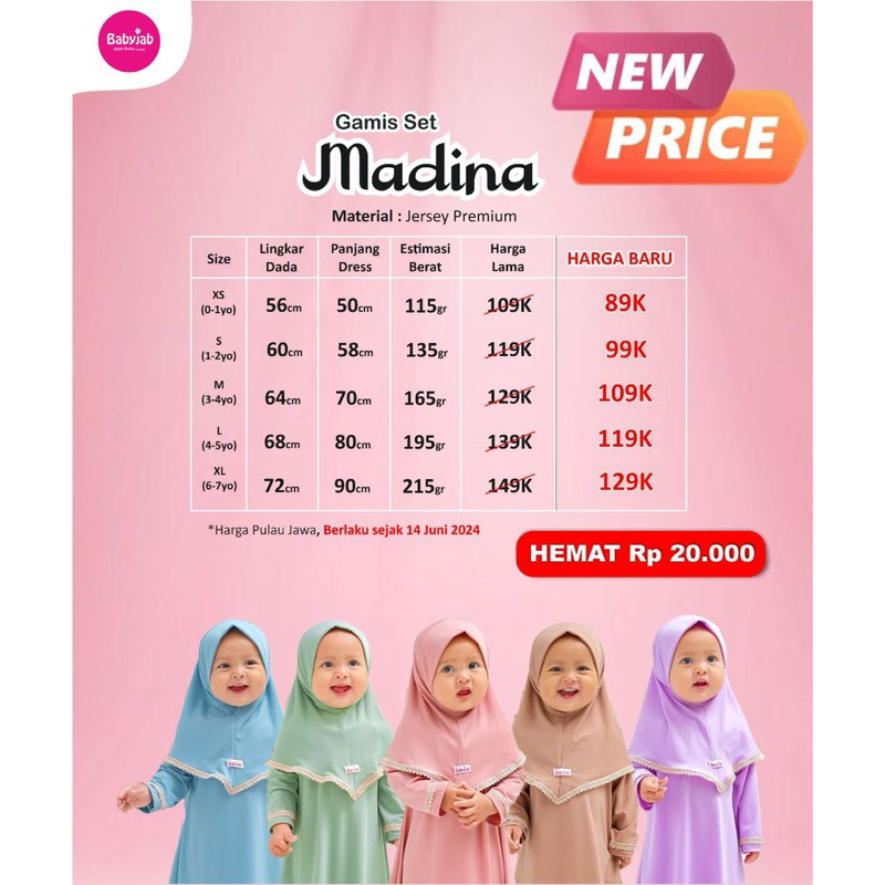 Madina Gamis Set Premium Jersey Hijab