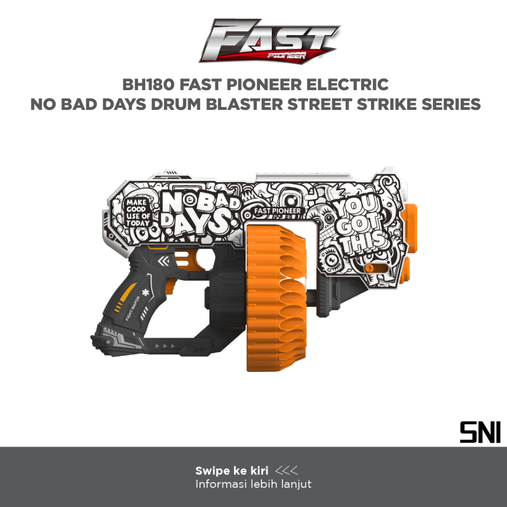 Mainan Tembak-Tembakan Anak Peluru Busa Electric Drum Blaster Street Strike Blaster