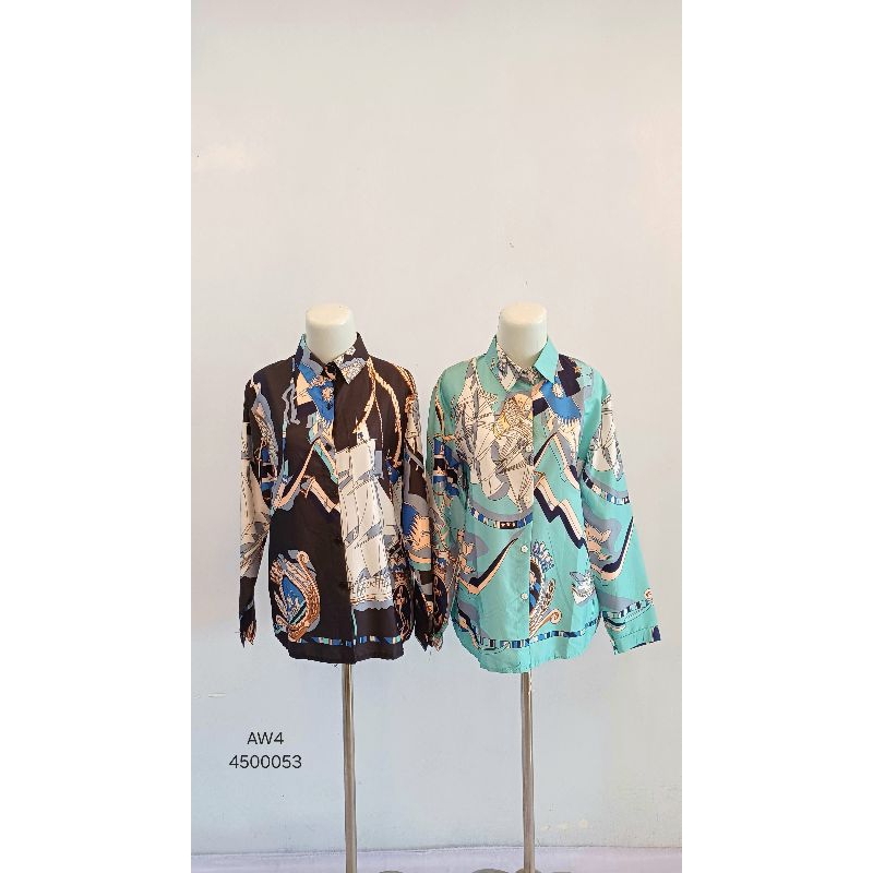 kemeja wanita motif/kemeja satin abstrak/aw4 4500053