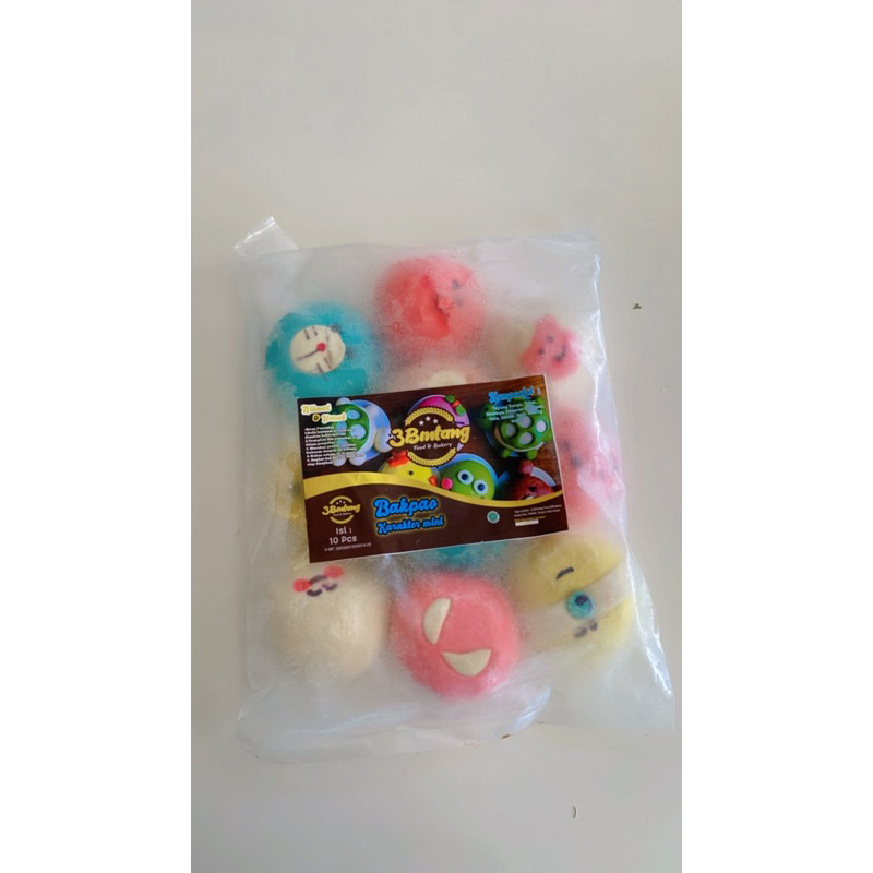 

Bakpao karakter mini merk 3 bintang isi 10 pcs