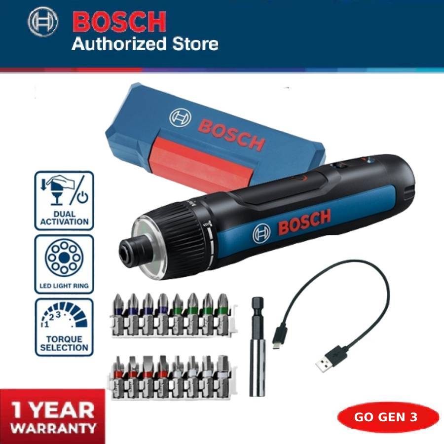 Bosch Go Gen 3 Obeng Baterai 3.6 Volt Cordless Screwdriver