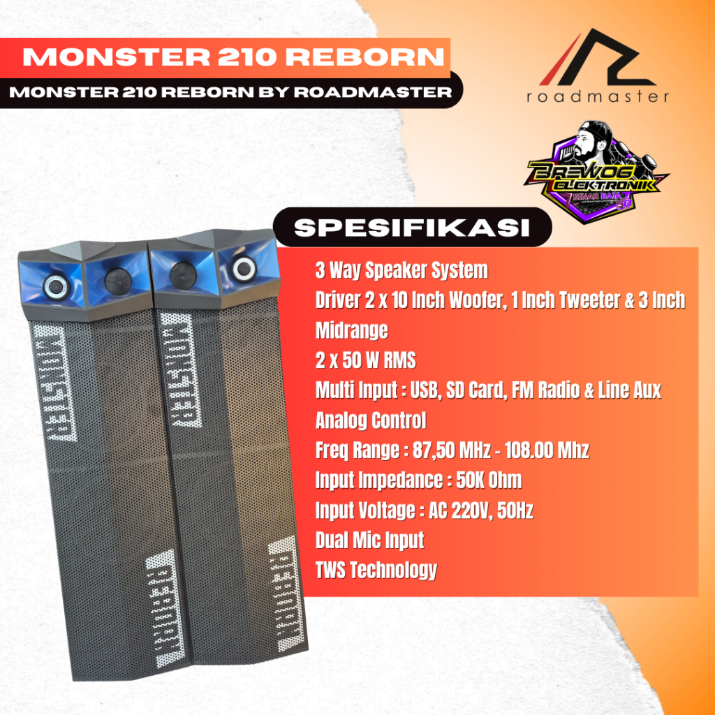 ORIGINAL PRODUK BREWOG SINAR BAJA ROADMASTER MONSTER 210 REBORN