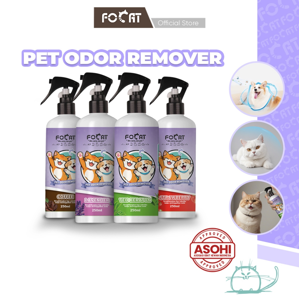 FOCAT NEW FORMULA Spray Penghilang Bau Kandang Hewan Non Alkohol 250ml N14 Pet Odor Remover