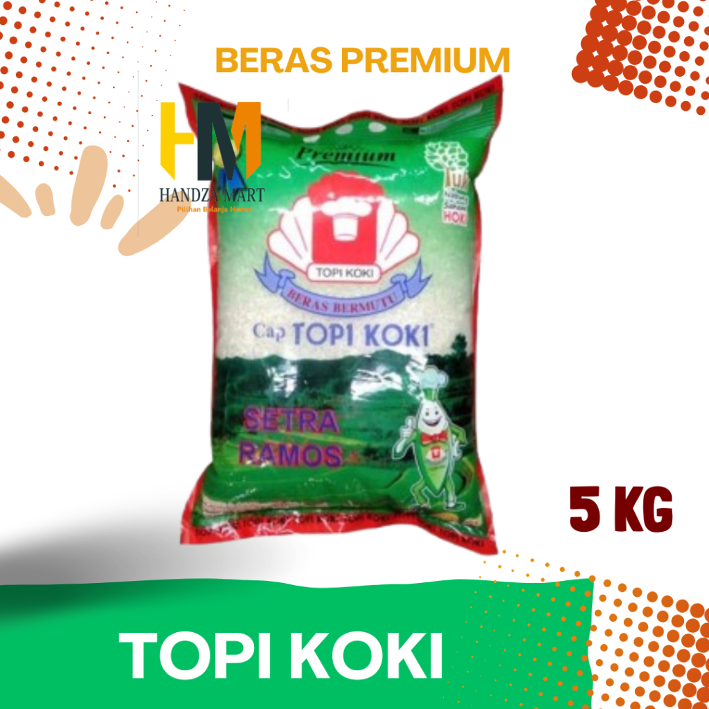 

Beras Topi Koki Setra Ramos 5 Kilogram/Topi Koki Hijau Beras Bersih Putih Enak