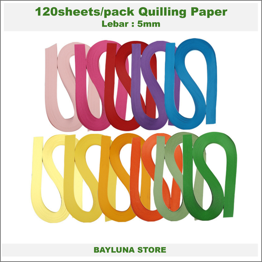

BYL Kertas Paper Quilling Single Color isi 120pcs, panjang 54cm Varian 5mm