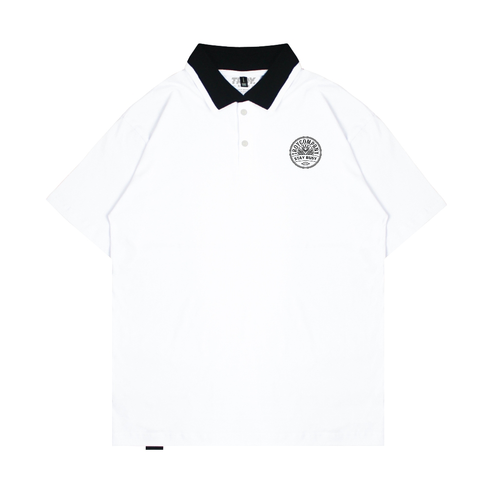 Troy Company Cotton Rugby Polo Shirt White Kings - Kaos Polo Putih PR 3003