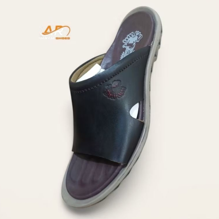 Sandal Pria Kulit Sapi Asli 100% Model Slop Cowok Casual Terbaru 2022 Original Kokop Laki Laki Dewas