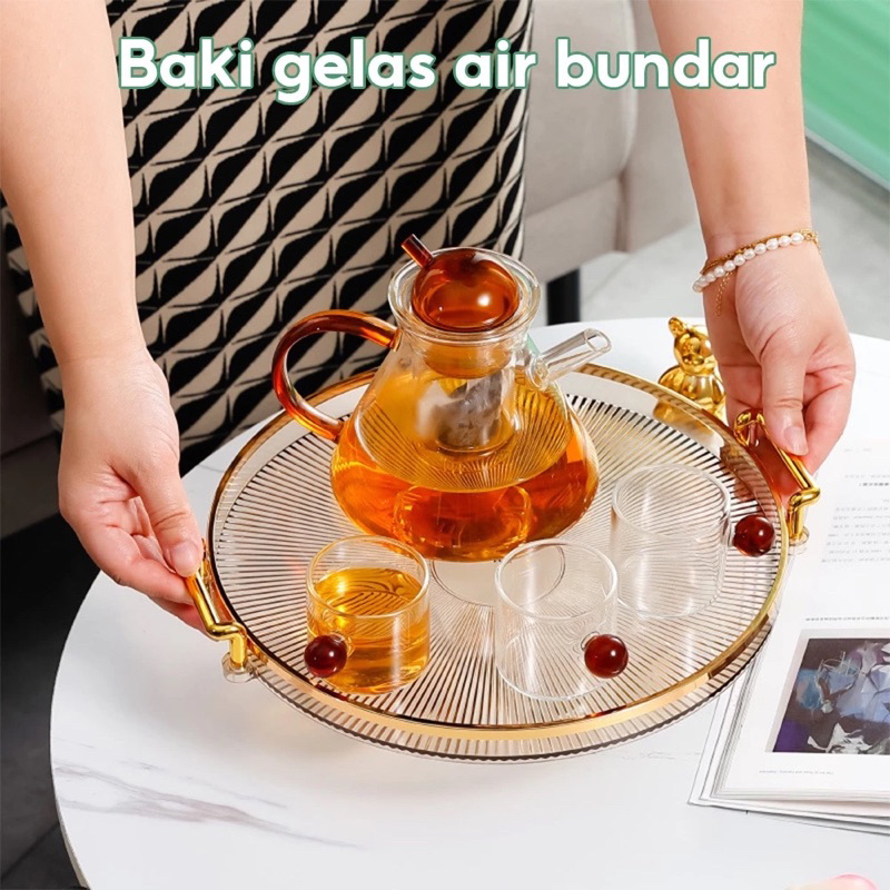 Nampan Gold Aklirik/ Aesthetic Tray Nampan/Nordic Luxury Tray/Nampan Aesthetic Plastik/Acrylic Nampa