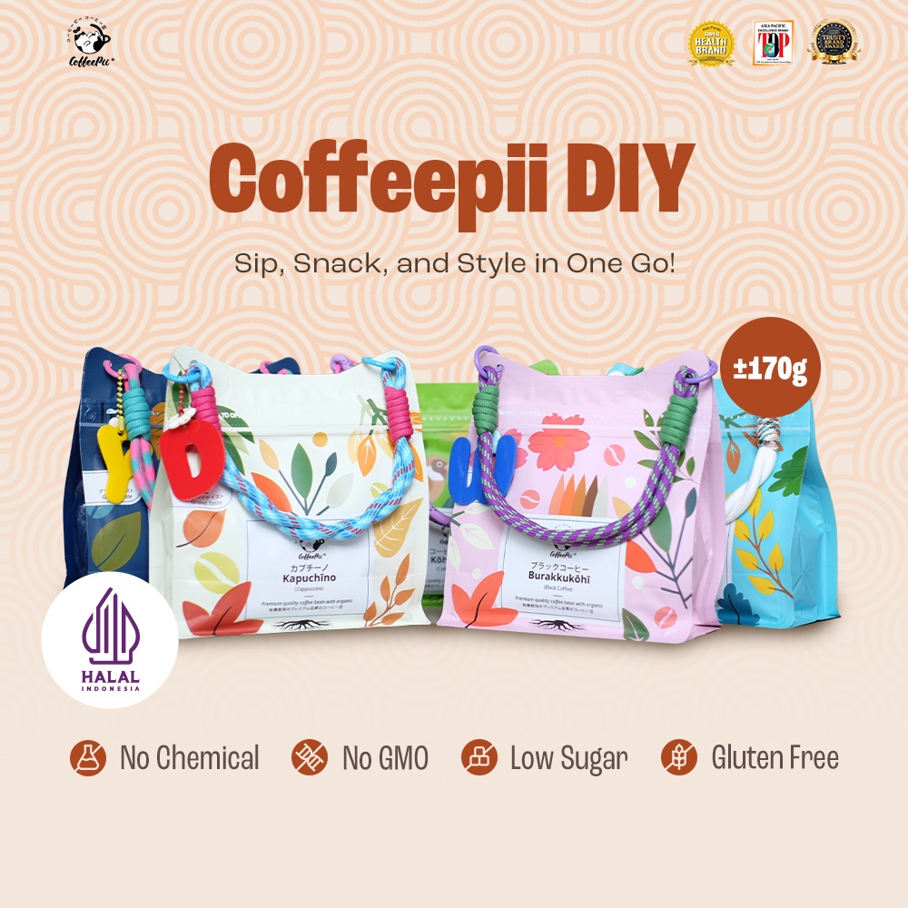 

Coffeepii Indonesia - Coffeepii DIY | Coffee Candy | Low Sugar | Vegan Friendly | Snack Import Jepang - Full Size (±170 pcs)
