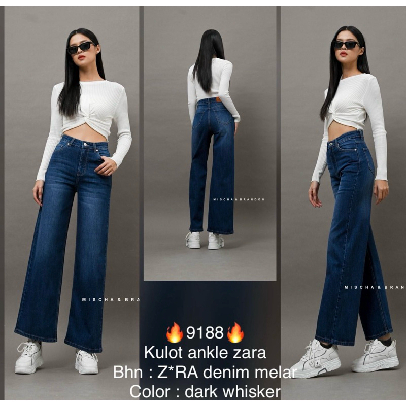 Celana Kulot jeans bahan z*ra melar wanita kulot jeans mischa & brandon