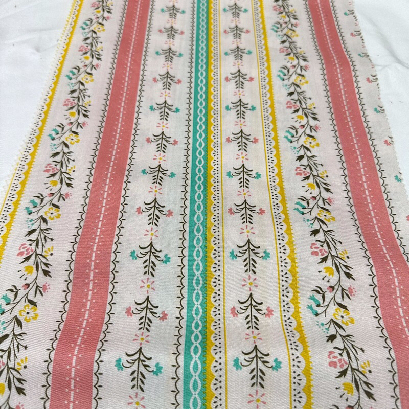 Kain Katun Rayon Motif Bunga Salur | Kain Katun Rayon Motif Meteran
