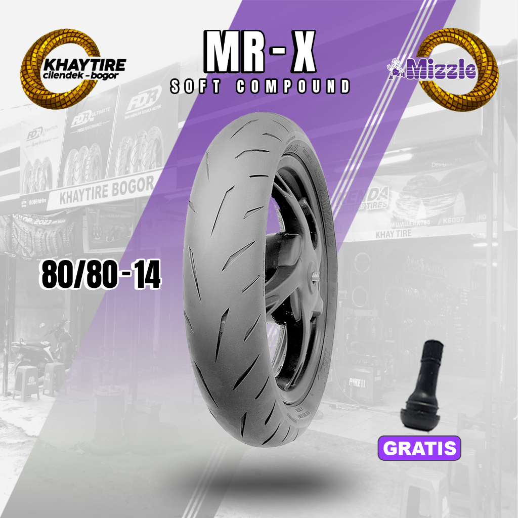 Sepasang/Satuan Ban Motor Matic Racing Compound MIZZLE MR X Ring 14 Tubeless