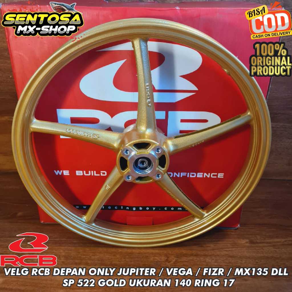 [ RCB ORIGINAL ] VELG RCB DEPAN ONLY JUPITER / VEGA / JUPITER MX OLD / F1ZR / MIO SP 522 GOLD UKURAN