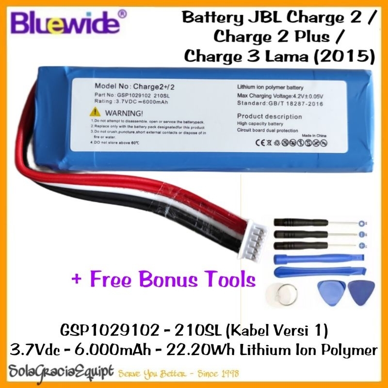 Batre / Baterai / Battery Replacement Original JBL Charge 2 / Charge 2 Plus / 2+ / Charge 3 Lama (20