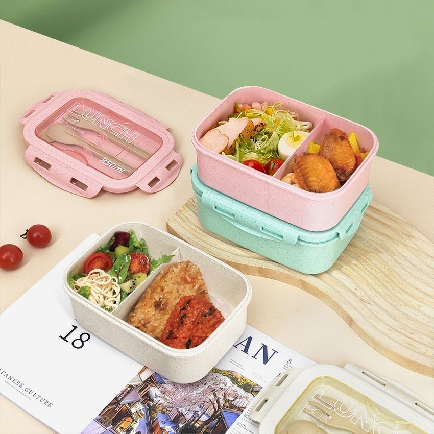 Lunch Box / Kotak Makan / Tempat Makan Transparan 1100ml Bpa / Kotak Makan Set / Tempat Bekal/ Kotak