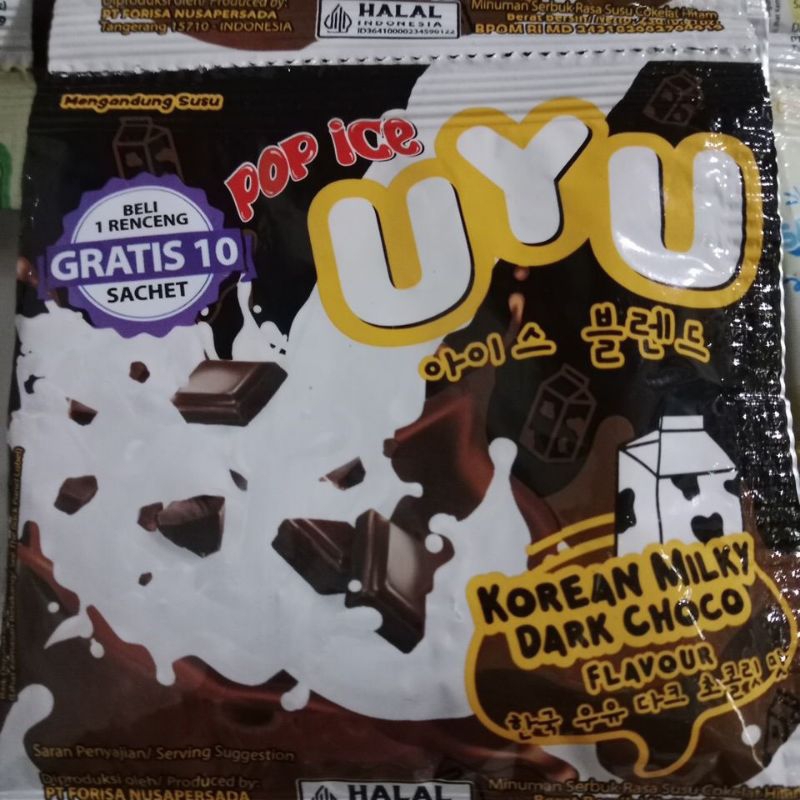 

Pop icw uyu korean milk shake powder 1 renteng isi 10