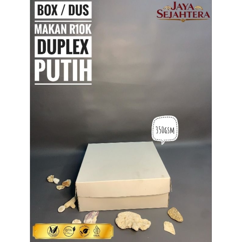 

Kotak Nasi / Dus Nasi Putih R10K Tebal [Ketebalan 350 Gsm] | Box Kue / Kotak Kue / Kardus Putih Duplex 20x20x7| Dus Putih Bersih / Tebal / Kokoh