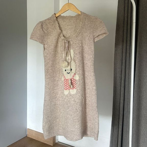 Dress Korea Anak Remaja Gambar Kelinci / Rabbit