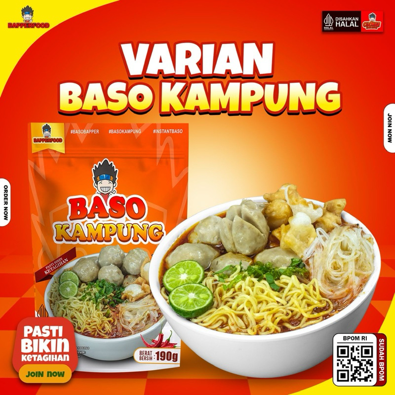 

BASO KAMPUNG BAPPER - BAKSO KAMPUNG KEMASAN INSTAN