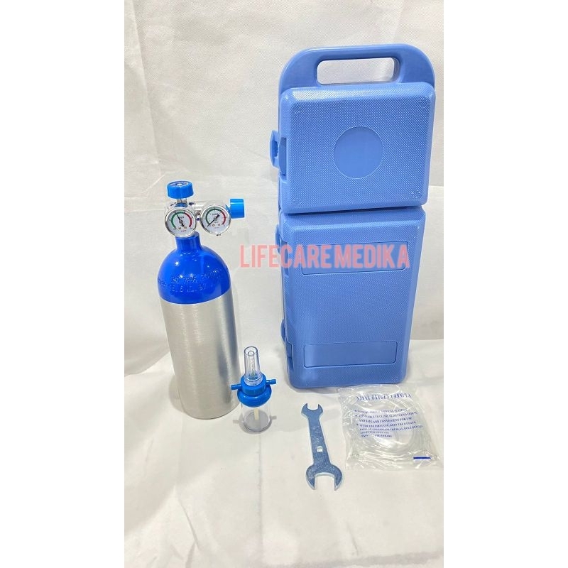 Tabung Oksigen Alumunium Portable 3,2Liter Full Set Siap Pakai